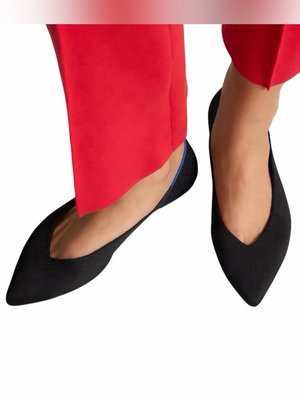 Rothy’s The Point Black Knit Ballet Flats Slip On Shoes size 8.5